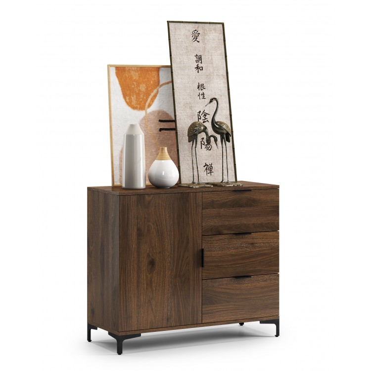 Komoda LANA 03 Elegantný orech - STOJÍCÍ SKŘÍŇ SE ŠUPLÍKY