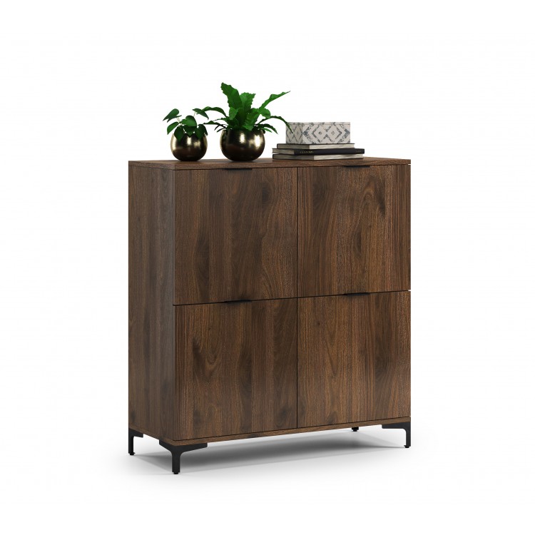 Komoda LANA 02 Elegantný orech - ČTYŘDVEŘOVÁ STOJÍCÍ SKŘÍŇKA