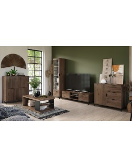 Komoda LANA 02 Elegantný orech - ČTYŘDVEŘOVÁ STOJÍCÍ SKŘÍŇKA