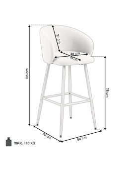 CLARA Béžová (tkanina Basel 24)/béžová konštrukcia - BAROVÁ STOLIČKA ČALÚNENÁ DO KUCHYNE/OBÝVAČKY/REŠTAURÁCIE