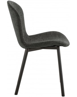 FIORA Tmavosivé (tkanina Apia 458)/čierny rám - MODERNÁ ČALÚNENÁ STOLIČKA DO OBÝVAČKY/ JEDÁLNE LOFT