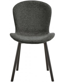 FIORA Tmavosivé (tkanina Apia 458)/čierny rám - MODERNÁ ČALÚNENÁ STOLIČKA DO OBÝVAČKY/ JEDÁLNE LOFT