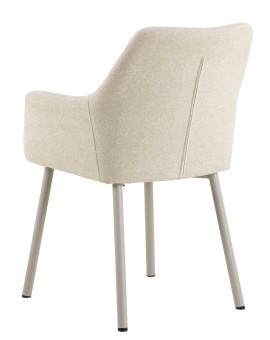 VERA Bež (tkanina Apia 453)/bež okvir – MODERNA, TAPECIRANA, ZAOBLJENA STOLICA ZA DNEVNI BORAVAK/BLAGOVAONICU tipa LOFT