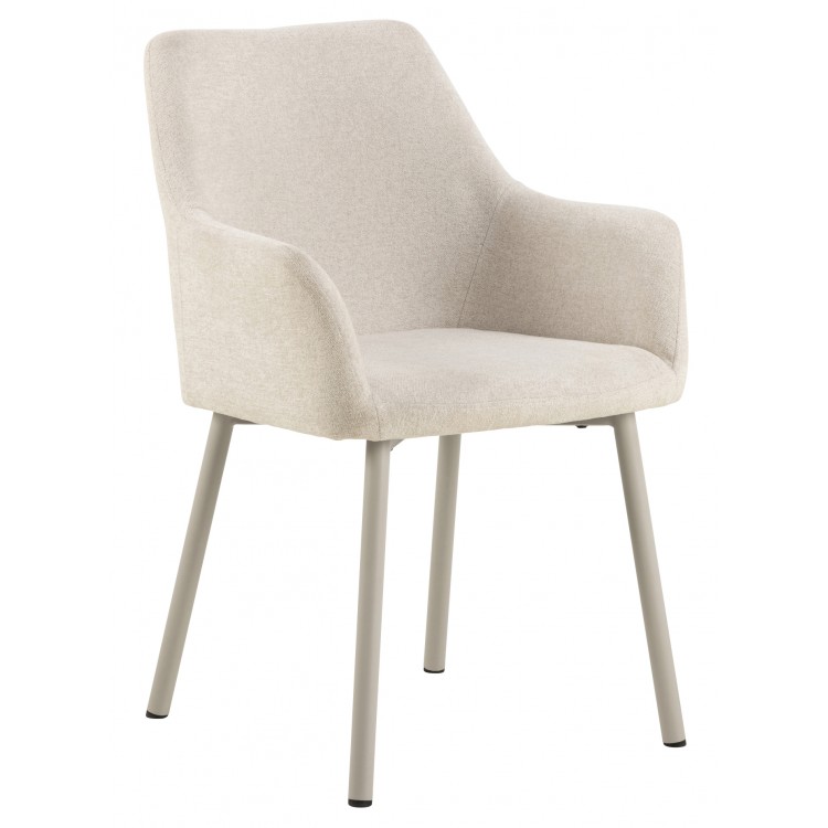VERA Bež (tkanina Apia 453)/bež okvir – MODERNA, TAPECIRANA, ZAOBLJENA STOLICA ZA DNEVNI BORAVAK/BLAGOVAONICU tipa LOFT