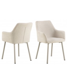 VERA Bež (tkanina Apia 453)/bež okvir – MODERNA, TAPECIRANA, ZAOBLJENA STOLICA ZA DNEVNI BORAVAK/BLAGOVAONICU tipa LOFT