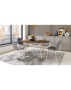 FIORA Svetlosivé Taupe (látka Basel 34) / béžový rám - MODERNÁ ČALÚNENÁ STOLIČKA DO OBÝVAČKY/ JEDÁLNE LOFT