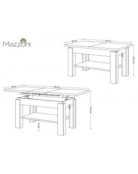 ASTORIA hrast Oasis, sklopivi stolić