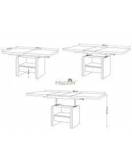 Konferenční stolek LEXUS, rozkládací, s funkcí zvedání desky, dúb artisan / béžový