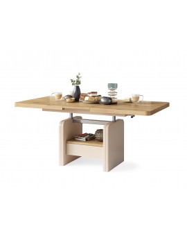 Stolić LEXUS, sklopivi, s mehanizmom podizanja ploče, artisan hrast / bež