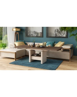 copy of Konferenční stolek LEXUS, rozkládací, s funkcí zvedání, beton / bílá