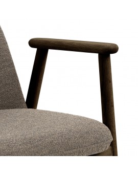 RODERIC Béžové Latte (tkanina Monza 60) / konštrukcia olejovaný dub  – DREVENÉ KRESLO DO OBÝVAČKY, JEDÁLNE ČI KUCHYNE V RETRO