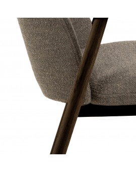 RODERIC Béžové Latte (tkanina Monza 60) / konštrukcia olejovaný dub  – DREVENÉ KRESLO DO OBÝVAČKY, JEDÁLNE ČI KUCHYNE V RETRO