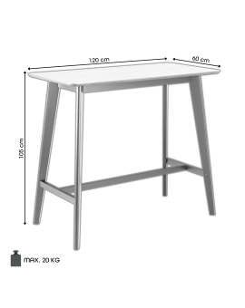 ROXY Prirodni Hrast/Crni - BAR/KUHINJSKI STOL VISOKI DRVENI FURNIR
