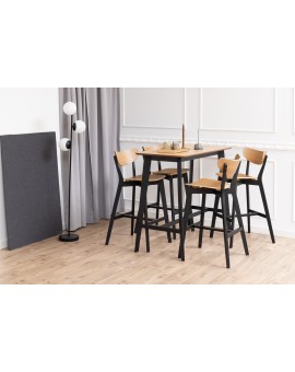 ROXY Prirodni Hrast/Crni - BAR/KUHINJSKI STOL VISOKI DRVENI FURNIR