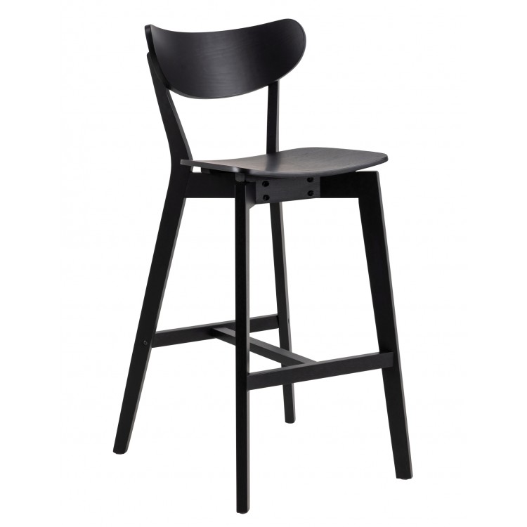 ROXY Crni – DRVENI BARSKI STOLAC ZA KUHINJU, DNEVNI BORAVAK I RESTORAN U RETRO STILU