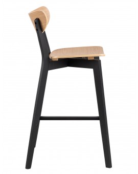 ROXY Prirodni Hrast / Crni Okvir – DRVENI BARSKI STOLAC ZA KUHINJU, DNEVNI BORAVAK I RESTORAN U RETRO STILU