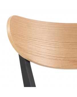 ROXY Prirodni Hrast / Crni Okvir – DRVENI BARSKI STOLAC ZA KUHINJU, DNEVNI BORAVAK I RESTORAN U RETRO STILU