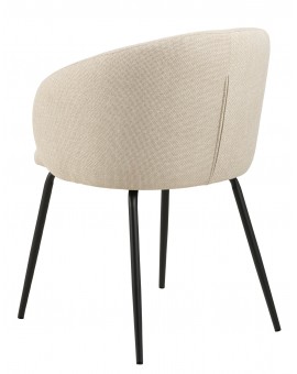 CLARA Bež (tkanina Monza 24)/crne noge – MODERNA, TAPECIRANA, ZAOBLJENA STOLICA ZA DNEVNI BORAVAK/BLAGOVAONICU/URED