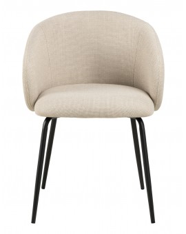 CLARA Bež (tkanina Monza 24)/crne noge – MODERNA, TAPECIRANA, ZAOBLJENA STOLICA ZA DNEVNI BORAVAK/BLAGOVAONICU/URED