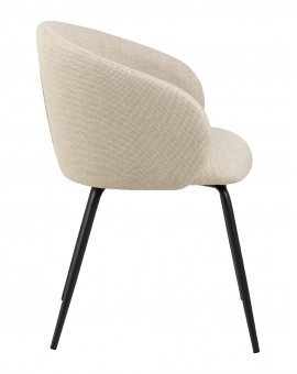 CLARA Bež (tkanina Monza 24)/crne noge – MODERNA, TAPECIRANA, ZAOBLJENA STOLICA ZA DNEVNI BORAVAK/BLAGOVAONICU/URED