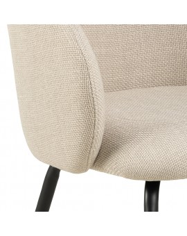 CLARA Bež (tkanina Monza 24)/crne noge – MODERNA, TAPECIRANA, ZAOBLJENA STOLICA ZA DNEVNI BORAVAK/BLAGOVAONICU/URED