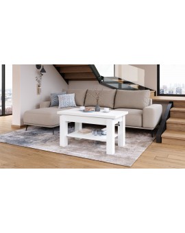 BRAVO bijeli – razvučni, podizni klub stolić, stolić s policom