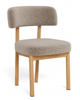 TORAY Latte Beige (Monza 60 fabric)/natural oak base - UPHOLSTERED DINING CHAIR FOR KITCHEN/DINING ROOM