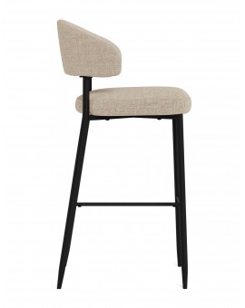 IRIS Beige (Basel 24 fabric)/black frame - UPHOLSTERED BAR STOOL FOR KITCHEN/BAR