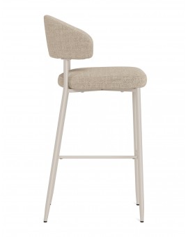 IRIS Beige (Basel 24 fabric)/cashmere frame - UPHOLSTERED BAR STOOL FOR KITCHEN/BAR