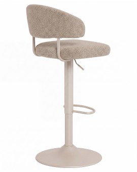 IRIS Latte Beige (Monza 60 fabric)/cashmere base - UPHOLSTERED BAR STOOL FOR KITCHEN/BAR