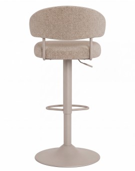 IRIS Latte Beige (Monza 60 fabric)/cashmere base - UPHOLSTERED BAR STOOL FOR KITCHEN/BAR