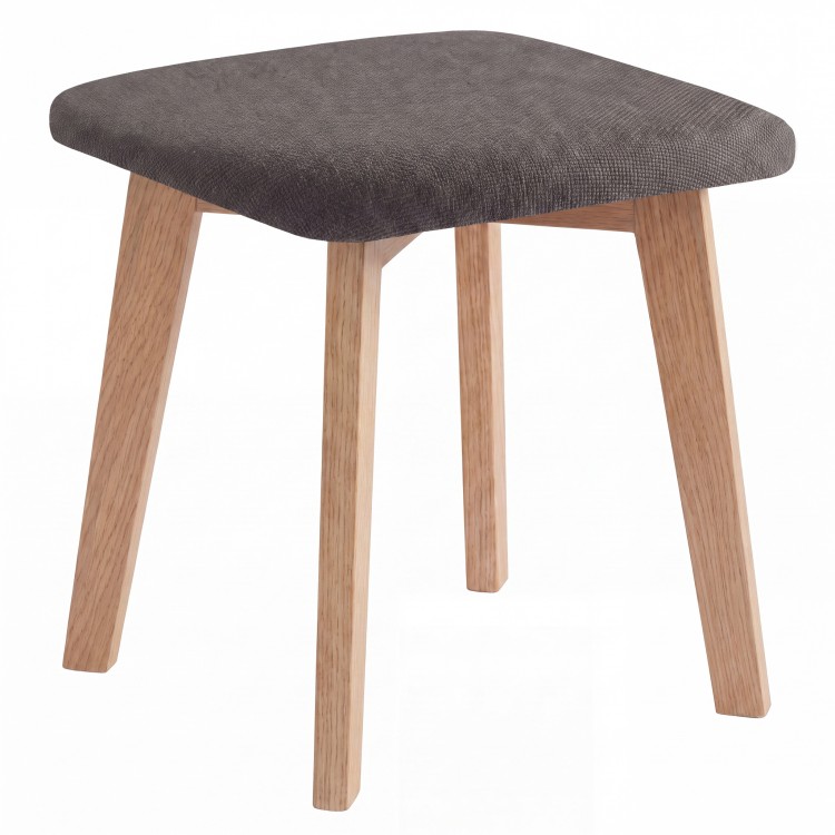 Taboret kwadratowy MILO Beż Taupe (Storm 26) / stelaż dębowy