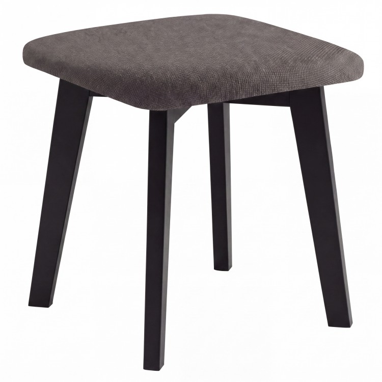 Taboret kwadratowy MILO Beż Taupe (Storm 26) / stelaż bukowy czarny