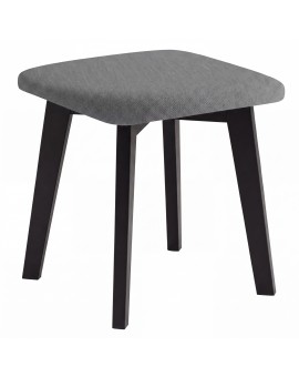 Taboret kwadratowy MILO Szary (Storm 97) / stelaż bukowy czarny