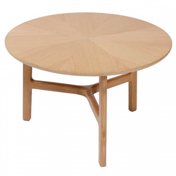 BELLUNO Prirodni jasen - DRVENI STOLIĆ ZA KAVU Ø65 cm OKRUGLI MODERN CLASSIC