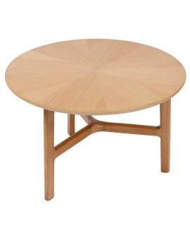BELLUNO Prirodni jasen - DRVENI STOLIĆ ZA KAVU Ø65 cm OKRUGLI MODERN CLASSIC