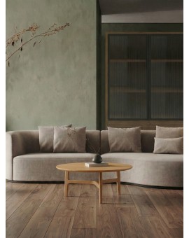 BELLUNO Přírodní jasan - DŘEVĚNÝ KONFERENČNÍ STOLEK Ø65 cm KULATÝ MODERN CLASSIC