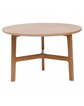 BELLUNO Prirodni jasen - DRVENI STOLIĆ ZA KAVU Ø65 cm OKRUGLI MODERN CLASSIC