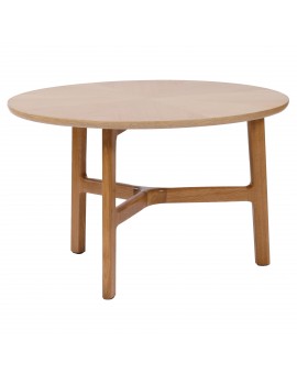 BELLUNO Prirodni jasen - DRVENI STOLIĆ ZA KAVU Ø65 cm OKRUGLI MODERN CLASSIC