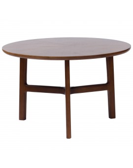 BELLUNO Prirodni orah (tamnosmeđa) - DRVENI STOLIĆ ZA KAVU Ø65 cm OKRUGLI MODERN CLASSIC