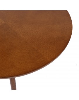 BELLUNO Přírodní ořech (tmavě hnědá) - DŘEVĚNÝ KONFERENČNÍ STOLEK Ø65 cm KULATÝ MODERN CLASSIC