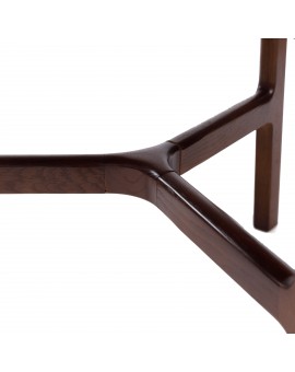 BELLUNO Přírodní ořech (tmavě hnědá) - DŘEVĚNÝ KONFERENČNÍ STOLEK Ø65 cm KULATÝ MODERN CLASSIC