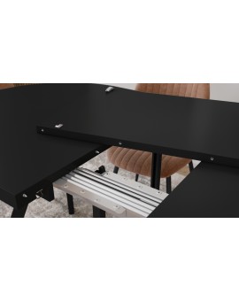 EXPANSO Crni mat / crne noge - OVALNI STOL NA RAZVLAČENJE 160-360 cm ZA 16-18 OSOBA