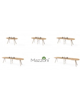 EXPANSO Dub Artisan / kašmírové nohy - OVÁLNÝ ROZKLÁDACÍ STŮL 160-360 cm PRO 16-18 OSOB