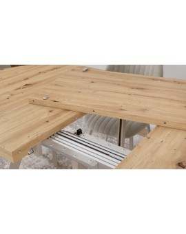 EXPANSO Hrast Artisan / kašmir noge - OVALNI STOL NA RAZVLAČENJE 160-360 cm ZA 16-18 OSOBA