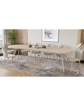 EXPANSO Cashmere / cashmere legs - OVAL EXTENDING TABLE 160-360 cm FOR 16-18 PEOPLE