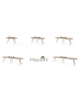 EXPANSO Kašmír / kašmírové nohy - OVÁLNÝ ROZKLÁDACÍ STŮL 160-360 cm PRO 16-18 OSOB