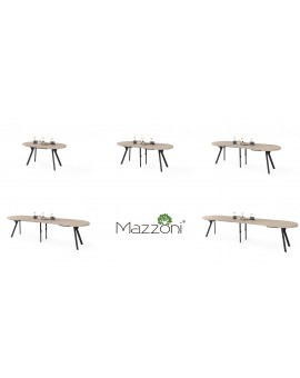 EXPANSO Kašmir / crne noge - OVALNI STOL NA RAZVLAČENJE 160-360 cm ZA 16-18 OSOBA