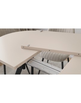 ALMO Cashmere / black legs - OVAL EXTENDING TABLE 120-220 cm FOR 10-12 PEOPLE