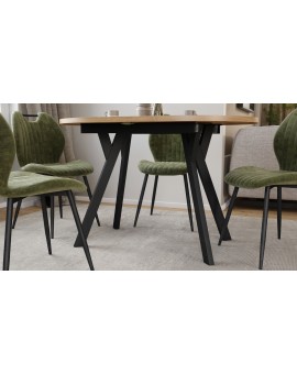 ALMO Artisan Oak / black legs - OVAL EXTENDING TABLE 120-220 cm FOR 10-12 PEOPLE